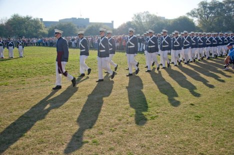 The 2012 BVA's march onto the parade field to receive their rifles. photo by Stanley Leary
